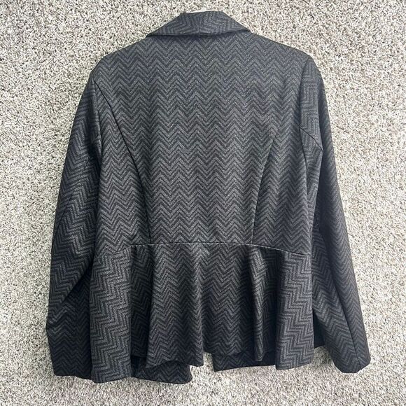 Torrid Blazer Women’s 2X Brown & Black Chevron Ponte Peplum Blazer Plus Size - Picture 4 of 8